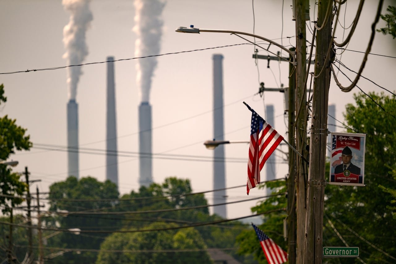 smokestacks from a coal plant